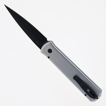 Pro-Tech Godfather Automatic Knife Silver Aluminum Handle Black DLC 154CM Blade 921-SILVER