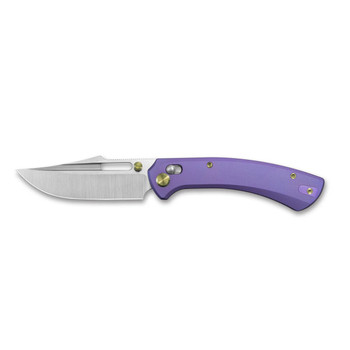 Geo Knife Strix Folding Knife Purple Titanium Handle M390 Drop Point Plain Edge Hand Rubbed Satin Finish GEO2510D