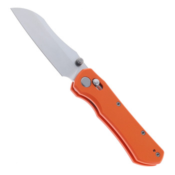 Geo Knife Komodo Folding Knife Orange G10 Handle M390 Drop Point Plain Edge Stonewash Finish GEO2509H