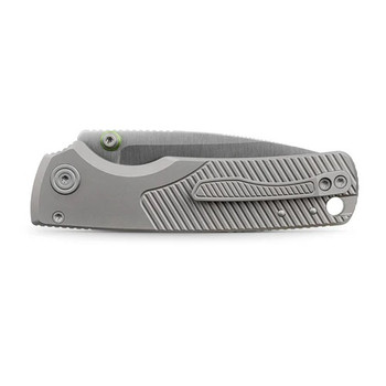 Vosteed Porcupine Ti Slim Folding Knife Gray Titanium Handle 154CM Drop Point Plain Edge Satin Finish A4801
