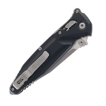 MIcrotech Socom Delta RAM-LOK Crossbar Folding Knife Black Contoured Aluminum Handle M390MK Apocalyptic Clip Point Blade 159RL-10AP