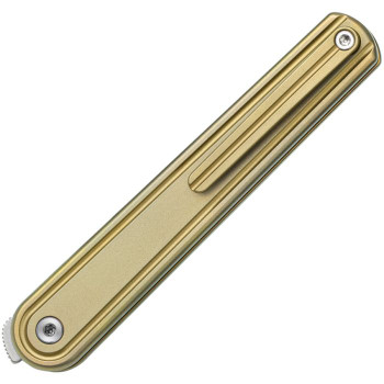 Bestech Ink Folding Knife Bronze Titanium Handle Magnacut Drop Point Plain Edge Stonewash/Satin Finish BT2502B