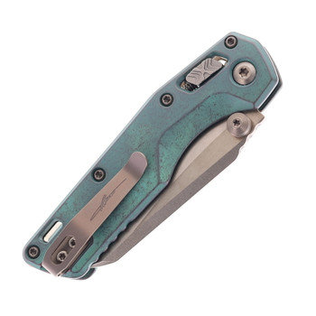 Microtech Mini MSI RAM-LOK Marfione Select Folding Knife Bronze M390MK Antique Green Titanium Bronze Accent Handle 210M-13MS2