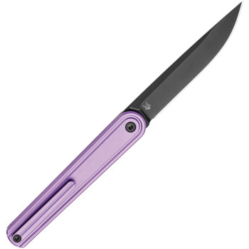 Bestech Ink Folding Knife Purple Titanium Handle Magnacut Drop Point Plain Edge Black PVD Finish BT2502C