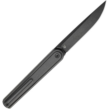 Bestech Ink Folding Knife Black Stonewash Titanium Handle Magnacut Drop Point Plain Edge Black PVD Finish BT2502D