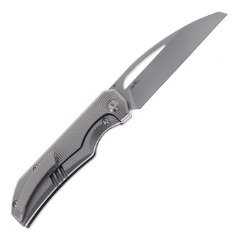 Bestech Mini Taipan Folding Knife Beadblast/Stonewash Titanium Handle M-Cut Sheepsfoot Plain Edge Beadblast/Stonewash Finish BT2603A