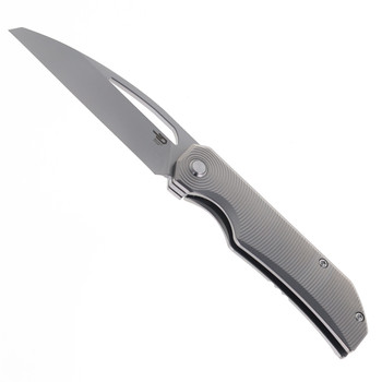Bestech Mini Taipan Folding Knife Beadblast/Stonewash Titanium Handle M-Cut Sheepsfoot Plain Edge Beadblast/Stonewash Finish BT2603A