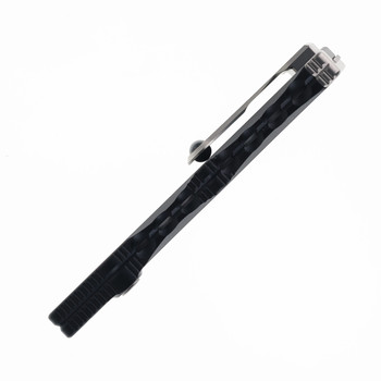 Microtech Halo IV Marfione Select Single-Action OTF Automatic Knife Black Anodized Aluminum Handle M390MK Stonewashed Tanto Blade 1151-10MS1