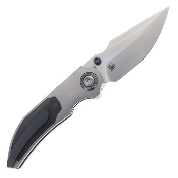 Poikilo Standard Folding Knife PSW Black Titanium Handle M398 Harpoon Plain Edge COL-CAS-STD-PSW398-TI-BLK-1P
