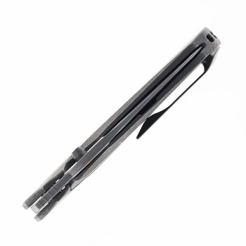 Poikilo VK-Odon Standard Folding Knife Dark Stonewash Titanium Handle M398 Drop Point Plain Edge DSW Finish COL-ODO-ST-DD-SW-398-TI