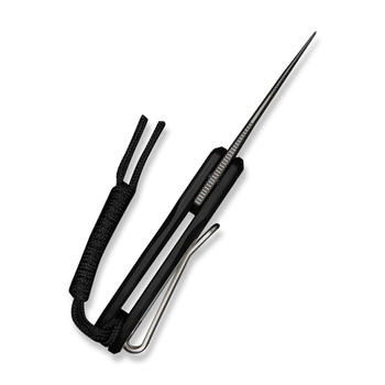 Civivi Purr Folding Knife Black/White G10 Handle Nitro-V Plain Edge Stonewash Finish C25054-2