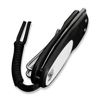 Civivi Purr Folding Knife Black/White G10 Handle Nitro-V Plain Edge Stonewash Finish C25054-2