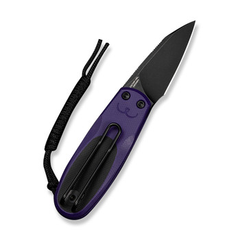 Civivi Purr Folding Knife Purple/Black G10 Handle Nitro-V Plain Edge Black Stonewash Finish C25054-3