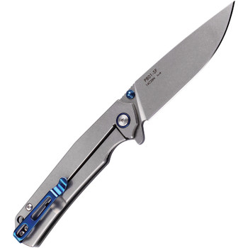 Ruike Flipper Pocket Knife P801SF Linerlock Satin Stainless Handle Plain Blade