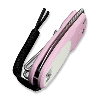 Civivi Purr Folding Knife Powder Pink/White G10 Handle Nitro-V Plain Edge Satin Finish C25054-4