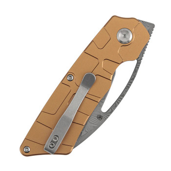 Kansept Goblin L Folding Knife Bronze Aluminum Handle Damascus