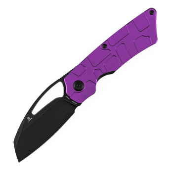 Tenable Goblin L Folding Knife Purple Aluminum Handle 14C28N Sheepsfoot Plain Edge Blackwash Finish B3016A3