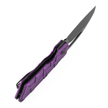 Tenable Goblin L Folding Knife Purple Aluminum Handle 14C28N Sheepsfoot Plain Edge Blackwash Finish B3016A3