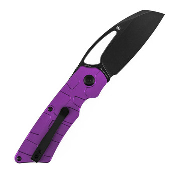Tenable Goblin L Folding Knife Purple Aluminum Handle 14C28N Sheepsfoot Plain Edge Blackwash Finish B3016A3