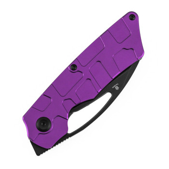 Tenable Goblin L Folding Knife Purple Aluminum Handle 14C28N Sheepsfoot Plain Edge Blackwash Finish B3016A3