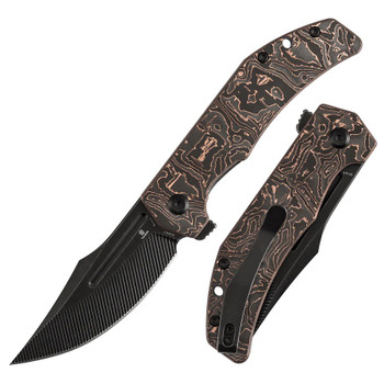 Tenable Orion Folding Knife Copper Carbon Fiber Handle Nitro-V Tenable Orion Folding Knife Copper Carbon Fiber Handle Nitro-V