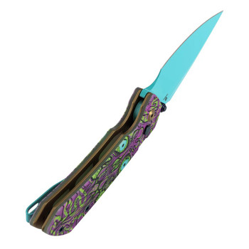Tenable Fenrir Folding Knife Jade G10/Purple Undead Handle 14C28N Harpoon Plain Edge Blue Finish T1034F7