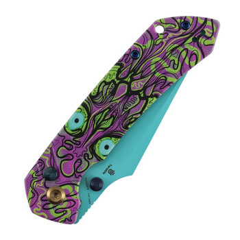 Tenable Fenrir Folding Knife Jade G10/Purple Undead Handle 14C28N Harpoon Plain Edge Blue Finish T1034F7