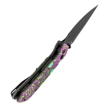 Tenable Fenrir Folding Knife Jade G10/Purple Undead Handle 14C28N Harpoon Plain Edge Blue Finish T1034F7