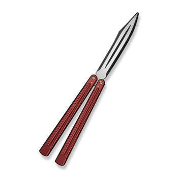 (Pre-Order Ships 4/29) Civivi Dracolisk Butterfly Trainer (Dull) Burgundy Aluminum Handle 9Cr18MoV Plain Edge Black Stonewash/Satin Flat Finish C25028-3