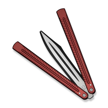 (Pre-Order Ships 4/29) Civivi Dracolisk Butterfly Trainer (Dull) Burgundy Aluminum Handle 9Cr18MoV Plain Edge Black Stonewash/Satin Flat Finish C25028-3