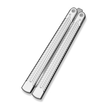 (Pre-Order Ships 4/29) Civivi Dracolisk Butterfly Trainer (Dull) Silver Aluminum Handle 9Cr18MoV Plain Edge Stonewash/Satin Flat Finish C25028-4