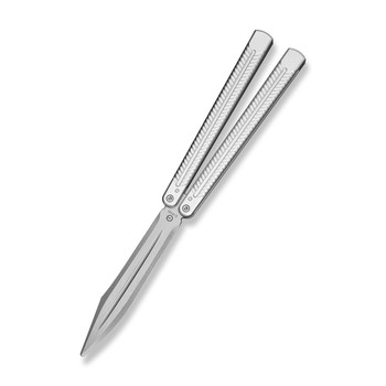 (Pre-Order Ships 4/29) Civivi Dracolisk Butterfly Trainer (Dull) Silver Aluminum Handle 9Cr18MoV Plain Edge Stonewash/Satin Flat Finish C25028-4