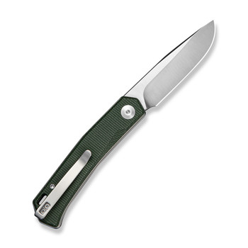 Sencut Braxx Folding Knife Green Canvas Micarta Handle D2 Plain Edge Satin Finish S25089-2