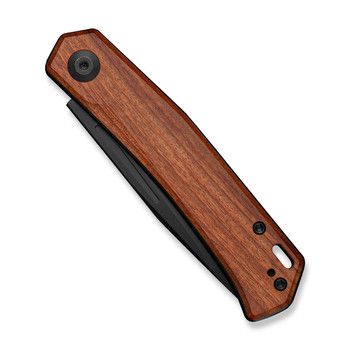 Sencut Braxx Folding Knife Guibourtia Wood Handle D2 Plain Black Blade S25089-3