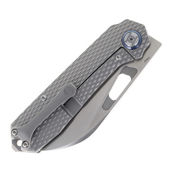 Kunwu Knives Diablo Folding Knife Textured TItanium handle Satin Vanax Blade K717T-1A