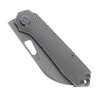 Kunwu Knives Diablo Folding Knife Stonewashed Textured TItanium handle Stonewashed Vanax Blade K717T-1S