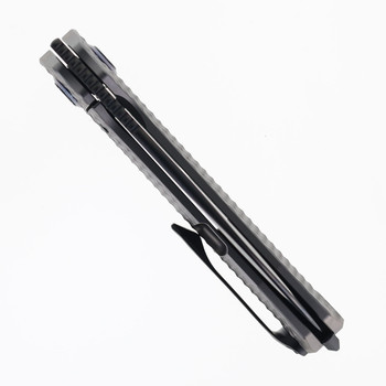 Kunwu Knives Diablo Folding Knife Reverse Tux Textured TItanium handle DLC Vanax Blade K717T-3