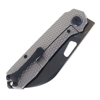 Kunwu Knives Diablo Folding Knife Reverse Tux Textured TItanium handle DLC Vanax Blade K717T-3