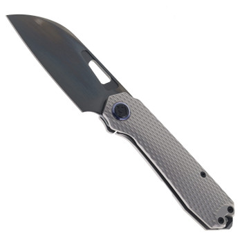 Kunwu Knives Diablo Folding Knife Reverse Tux Textured TItanium handle DLC Vanax Blade K717T-3