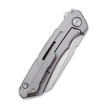 (Mark on Blade) Open Box/Returned WE Knife Mini Buster Frame Lock Knife Gray Ti Handle Plain 20CV Bead Blast Blade 2003A