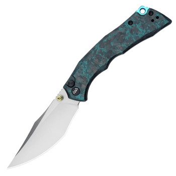 Wixco Jugger Folding Knife Blue/Black Carbon Fiber Handle N690 Plain Edge Satin Finish WX22-B