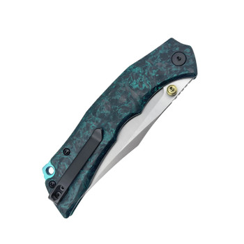 Wixco Jugger Folding Knife Blue/Black Carbon Fiber Handle N690 Plain Edge Satin Finish WX22-B