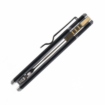 FerraMonster Glideman Folding Knife Black Canvas Micarta Handle 154CM Plain Edge Satin Finish FM23003CP-A