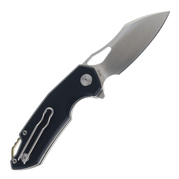 FerraMonster Glideman Folding Knife Black Canvas Micarta Handle 154CM Plain Edge Satin Finish FM23003CP-A