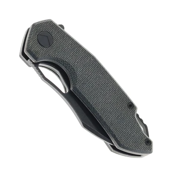 FerraMonster Glideman Folding Knife Blue Canvas Micarta Handle 154CM Plain Edge Black Stonewash Finish FM23003CP-C
