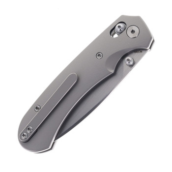 FerraMonster Spectrum Folding Knife Grey Titanium Handle M390 Plain Edge Hand Rubbed Satin Finish FM23004-A