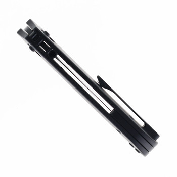 FerraMonster Spectrum Folding Knife Black Titanium Handle M390 Plain Edge Black DLC Finish FM23004-B