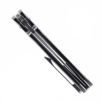 FerraMonster Spectrum Folding Knife Black Marble Carbon Fiber Handle M390 Plain Edge Hand Rubbed Satin Finish FM23004-C