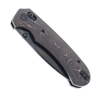 FerraMonster Spectrum Folding Knife Copper Foil Carbon Fiber Handle M390 Plain Edge Black DLC Finish FM23004-D