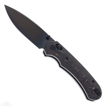 FerraMonster Spectrum Folding Knife Copper Foil Carbon Fiber Handle M390 Plain Edge Black DLC Finish FM23004-D